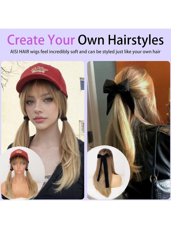 Women\'s Ombre Blonde Heat Resistant Middle Length Natural Layered Straight Wig main image 3